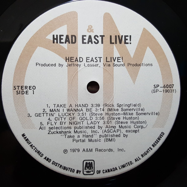 Head East Live! vinyl record