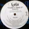 I Can't Take It (Remixes) (Vinyl #1) vinyl record